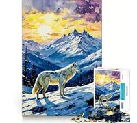 Puzzle Paysage Lune du Loup 1000 pièces Jeu cognitif Amusant Structure à emboîter précise Activité de Partage pour Les Proches (50x75cm)