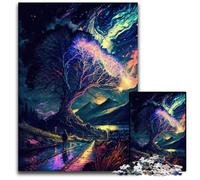 Puzzle Paysage Magique 1000 Pièces Puzzles en Bois pour Adultes Activité Éducative pour Les Compétences Cognitives Amélioration des Compétences Cognitives 50x75cm/19,68x29,52 Pouces