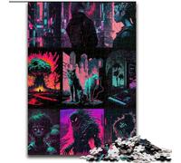 Puzzle Paysage Néon 1000 pièces pour Adultes et Adolescents, Jouets éducatifs, Jeux Anti-Stress, Cadeaux d'anniversaire Uniques (50x75cm)