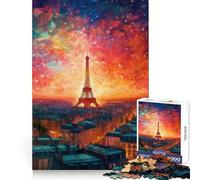 Puzzle Paysage Parisien onirique pour Adolescents, 1000 pièces, Jeu de réflexion et Anti-Stress, découpe Premium, Cadeau Exceptionnel (38x52cm)