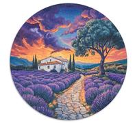 Puzzle Paysage Rural pour Adultes,1000pcs (67.5x67.5cm),Jeu ÉduChatif,décoration De La Maison,Champs de Lavande