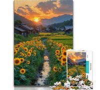Puzzle Paysage Tournesol 1000 pièces pour Adolescents, Difficile à réaliser mais Amusant et Humoristique, Cadeau d'anniversaire, décoration Murale (50x75cm)