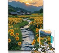 Puzzle Paysage Tournesol 1000 pièces pour Adultes et Adolescents, Jouets éducatifs et Anti-Stress, idéal pour la décoration de Bureau, 38x26cm