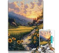 Puzzle Paysage Tournesol pour Adolescents 1000 Pièces, Jouets Éducatifs et Familiaux, Cadeau d'anniversaire, Cadeaux (38x26cm)