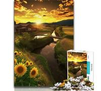 Puzzle Paysage Tournesol pour Adultes et Adolescents, Relax Games est Un pour Toute la Famille 38x26cm
