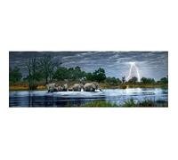 Puzzle paysage troupeau d'éléphants 2000 pièces - MERCIER - Herd Elephant - Adulte - Mixte - 13,6 x 4,8 cm