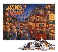 Puzzle Paysage Urbain de Hong Kong en 500 Pièces, Défi Puzzle Difficile