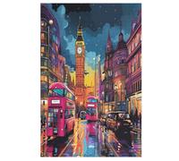 Puzzle Paysage Urbain londonien 1000 Pièces pour Adolescents Puzzles Créatif en Bois Jouet Jeu Familial Difficulté Défi 78×53cm