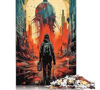 Puzzle Paysage Urbain Post-apocalyptique, Images Personnalisables, Puzzle en Carton 100% recyclé pour Adultes et Adolescents, Cadeau Unique, 1000 pièces (75 x 50 cm)