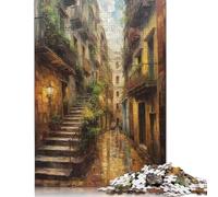 Puzzle Peinture à l'huile de Barcelone 500 pièces pour Adultes Puzzle en Bois Puzzles Casse-tête 500 pièces (52x38cm)
