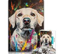 Puzzle Peinture à l'huile Labrador Retriever pour Adolescents, Jeu éducatif, Jouet de défi, idéal comme Cadeau pour Toute la Famille 50x75cm
