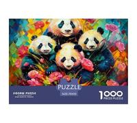 Puzzle Peinture à l'huile Panda1000 Pièces pour Adultes - Puzzle Difficile Et Stimulant sur Le Thème De Flower Cluster - Parfait pour Les Amateurs De Puzzles, Cadeau Stimulant 70x50cm/1000pcs