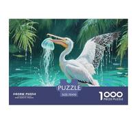 Puzzle Pélican 1000 Pièces en Carton pour Adultes Enfants Jeu Éducatif Jeu De Défi Casse-tête Cadeau Anniversaire Décoration Intérieure 70x50cm/1000pcs