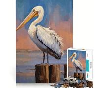 Puzzle Pélican Blanc Américain 1000 Pièces Jeu Stimulant Le Cerveau Jeu Zéro Espace Ajustement Parfait Divertissement Confortable à l'Intérieur pour Tous (38x26cm)