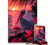 Puzzle Pelican Rock Sunset pour Adultes, 1000 pièces, Jeu de logique Solide, Jeu apaisant, Bords Nets, Cadeau Artistique (38x52cm)