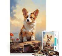 Puzzle Pembroke Welsh Corgi pour Adolescents, 1000 pièces, Jeu de réflexion Anti-Stress, découpe Premium, Cadeau Exceptionnel (38x52cm)