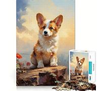Puzzle Pembroke Welsh Corgi pour Adultes, 1000 pièces, Jeu de logique et de Stimulation, Anti-anxiété, découpe précise, Cadeau élégant (38x26cm)