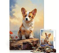 Puzzle Pembroke Welsh Corgi pour Adultes, 1000 pièces, Jeu de logique et de Stimulation, Anti-anxiété, découpe précise, Cadeau élégant (38x26cm)
