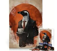 Puzzle Penguin Coffee Vintage pour Adultes, 1000 pièces, Jouet de réflexion, Anti-anxiété, Bords précis, Cadeau attentionné (38x26cm)