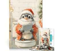 Puzzle Penguin Reading on The Toilet pour Adultes, 1000 pièces, Jouet Logic Boost, Group Joy Premium Edge, Surprise d'anniversaire (50x75cm)