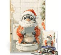 Puzzle Penguin Reading on The Toilet pour Adultes, 1000 pièces, Jouet Logic Boost, Group Joy Premium Edge, Surprise d'anniversaire (50x75cm)