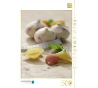 Puzzle · Pensées de pâtes | Pâtes colorées à l'ail frais · 500 pièces · Format assemblé 48 × 36 cm · CALVENDO Puzzle