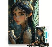 Puzzle Penseur et Chaton pour Adolescents, 1000 pièces, Jouet de logique Pure, Calme et épuré, décoration Murale 38x52cm