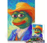 Puzzle Pepe la Grenouille Style Van Gogh 1000 pièces pour Adolescents Puzzle Facile à Assembler et à découper pour Les vœux du Père Noël (50x75cm)