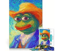 Puzzle Pepe la Grenouille Style Van Gogh 1000 pièces pour Adultes, Exercice cérébral, Anti-Stress, décoration Murale aux Bords précis (38x52cm)