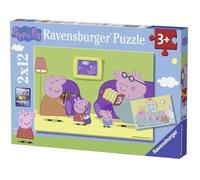 Puzzle Peppa Pig 2x12 pièces - Ravensburger - Lot de puzzles enfant - Dès 3 ans