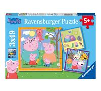 Ravensburger - Puzzle Enfant - Puzzles 3x49 p - La Famille et Les Amis de Peppa Pig - Dès 5 Ans - 05579