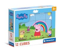 Puzzle Peppa Pig Cube Supercolor 12 Pièces Fabriqué en Italie Dès 3 Ans | Premiers assemblages tout simples avec la petite cochonne préférée des petits | idéal pour débuter | idée cadeau enfant