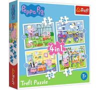 Trefl Puzzle Souvenirs de Vacances Peppa Pig 4 sets 12 à 24 pièces dès 3 ans