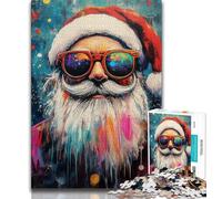 Puzzle Père Noël 1000 pièces pour Adultes, Jeu Familial Anti-Stress, défi Difficile, Cadeaux Secrets du Père Noël (38x26cm)