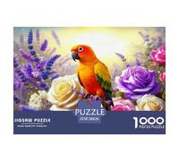 Puzzle Perroquet 1000 Pièces pour Adultes Et Enfants, Défi Ludique Et Familial, Puzzles Buisson Fleuri, Home Decor, Idée Cadeau 38x26cm/1000pcs