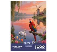 Puzzle Perroquet 1000 Pièces pour Adultes Et Enfants, Jeu-éducatif, Casse-tête Paysage Pastoral Onirique, Décoration Intérieure, Idée Cadeau 38x26cm/1000pcs