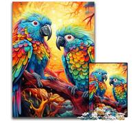 Puzzle Perroquet coloré 1000 pièces pour Adultes, Puzzle en Carton pour décoration intérieure, entraînement cérébral et Cadeaux de Noël 26x38cm / 10,23x14,96 Pouces