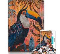 Puzzle Perroquet de la forêt Tropicale pour Adolescents 1000 pièces, pour Tuer Le Temps en Vacances avec des pièces de Formes aléatoires entièrement emboîtables 50x75cm