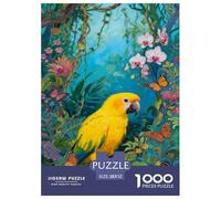 Puzzle Perroquet Jaune 1000 Pièces pour Adultes Et Enfants, Jeu en Famille, Jeu Éducatif, Puzzles Flower Forêt, Décoration Intérieure, Idée Cadeau 52x38cm/1000pcs