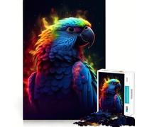 Puzzle Perroquet néon à colorier pour Adultes, 1000 pièces, Jeu de réflexion, Plaisir Lent, Design à Assembler, Joli Cadeau (38x52cm)