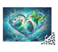 Puzzle Perroquet Stimulant pour Adultes Perroquets en Forme de Cœur pour Adultes Adolescents et Séniors Super Cadeau 70x50cm/1000pcs