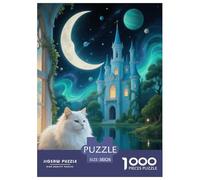 Puzzle Persian Chat 1000 Pièces en Carton pour Adultes Enfants Jeu D'Intelligence Puzzle Persan Château Fantastique Cadeau Adulte Home Decor 38x26cm/1000pcs