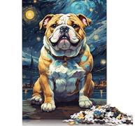 Puzzle Personnalisable en Carton 100% recyclé représentant des Animaux du Ciel Nocturne, représentant des bouledogues, pour Enfants de 12 Ans et Plus, Cadeau Unique, 1 000 pièces (26 x 38 cm)