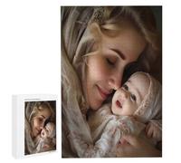 Puzzle Personnalisé avec Photo, Puzzle en Bois 120 Pieces Adulte, Idée Cadeau Avancée Personnalisable, DIY Puzzles Jouet Personnalisé pour la Famille/Couple/Animaux ou Paysage Photo (120 Pièces) N-62