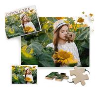 Puzzle Personnalisé avec Photo, Puzzle en Bois 300/500/1000/1500 Pieces Adulte, Idée Cadeau Avancée Personnalisable, DIY Puzzle Jouet Personnalisé pour la Famille/Couple/Animaux ou Paysage Photo