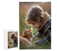 Puzzle Personnalisé avec Photo, Puzzle en Bois 35 Pieces Adulte, Idée Cadeau Avancée Personnalisable, DIY Puzzles Jouet Personnalisé pour la Famille/Couple/Animaux ou Paysage Photo (35 Pièces) N-200