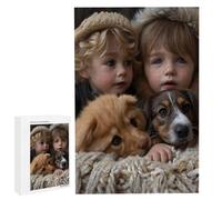 Puzzle Personnalisé avec Photo, Puzzle en Bois 35 Pieces Adulte, Idée Cadeau Avancée Personnalisable, DIY Puzzles Jouet Personnalisé pour la Famille/Couple/Animaux ou Paysage Photo (35 Pièces) N-124