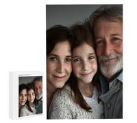 Puzzle Personnalisé avec Photo, Puzzle en Bois 70 Pieces Adulte, Idée Cadeau Avancée Personnalisable, DIY Puzzles Jouet Personnalisé pour la Famille/Couple/Animaux ou Paysage Photo (70 Pièces) N-125