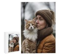 Puzzle Personnalisé avec Photo, Puzzle en Bois 70 Pieces Adulte, Idée Cadeau Avancée Personnalisable, DIY Puzzles Jouet Personnalisé pour la Famille/Couple/Animaux ou Paysage Photo (70 Pièces) N-147