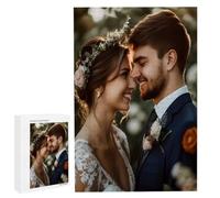 Puzzle Personnalisé avec Photo, Puzzle en Bois 70 Pieces Adulte, Idée Cadeau Avancée Personnalisable, DIY Puzzles Jouet Personnalisé pour la Famille/Couple/Animaux ou Paysage Photo (70 Pièces) N-187